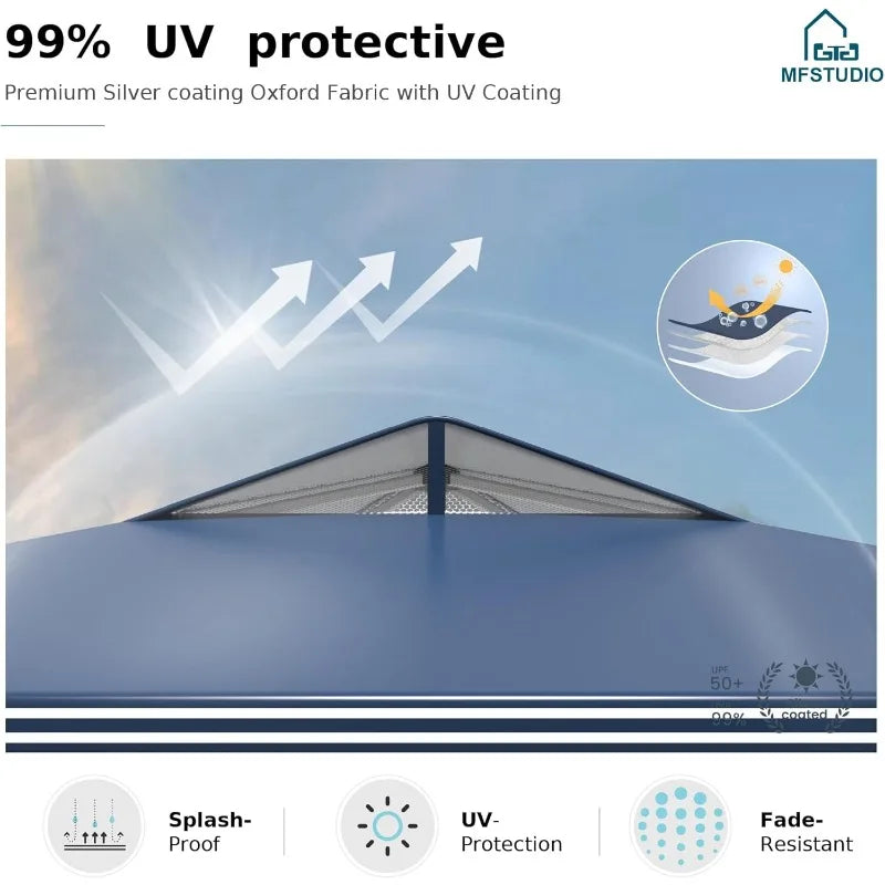 10x10 Pop Up Canopy Tent with Removable Sidewalls, Instant Portable Shelter
