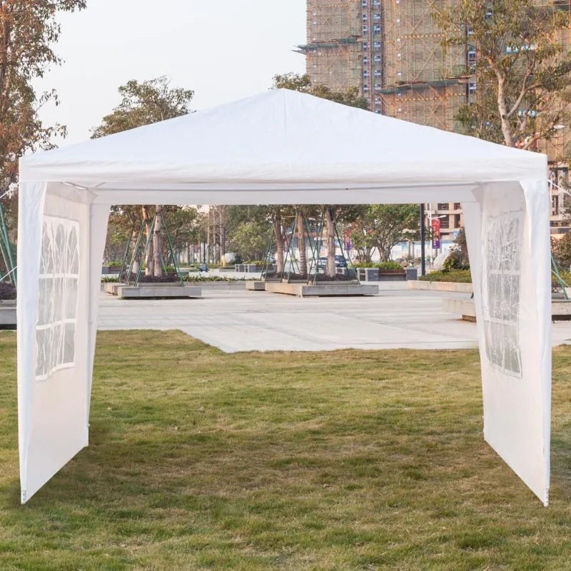 Party Wedding Tent Outdoor Gazebo Canopy with 3 Sidewalls Canopy 10' X 10'