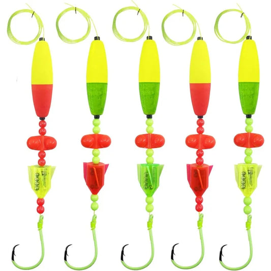 Catfish Float Rigs - With Rattler, 5pcs Rig Equipment, 6/0 8/0 10/0 Circle Hooks