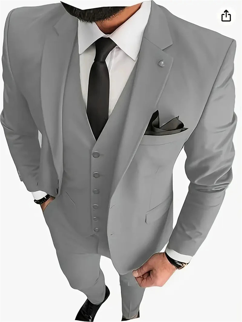 Men's Suits 3pcs Notch Lapel Blazer Formal Pants Tux Vest  (Blazer+vest+Pants)