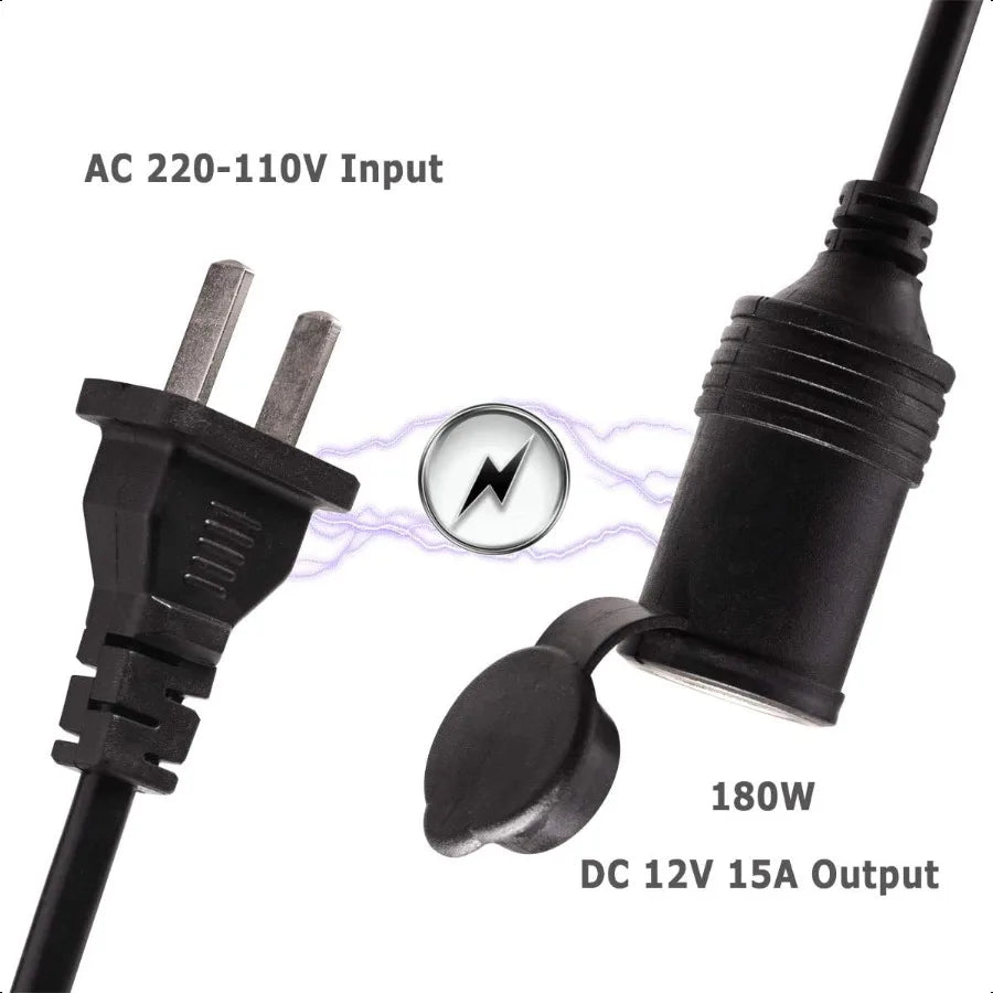 180W AC to DC Converter 110v 220V to 12V Car Cigarette Lighter Socket Power Adapter