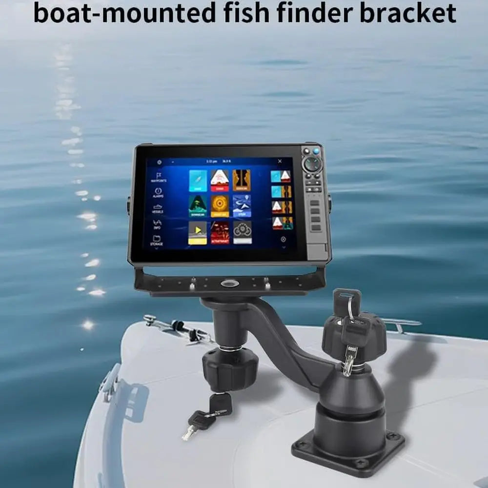 Fish Finder with Mount Lock, Aluminum Fish Finder Swing Mount with Rectangular Mount Plate