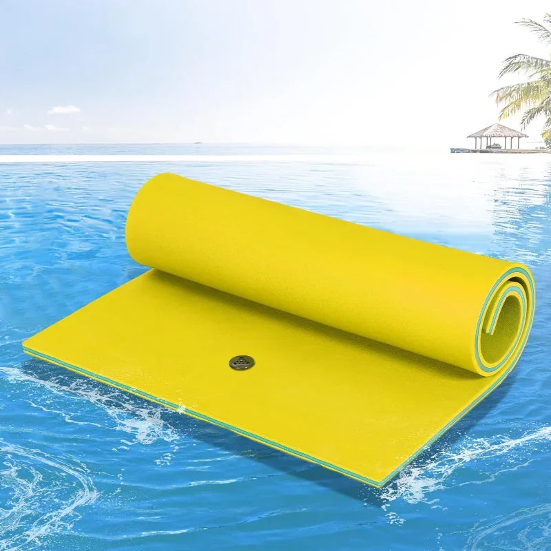 Outroad Floating Water Pad Mat, 3 Layers XPE Foam 9 Ft Lily Pad for Beach, Ocean, Lake, Roll-Up Floating Island for Water