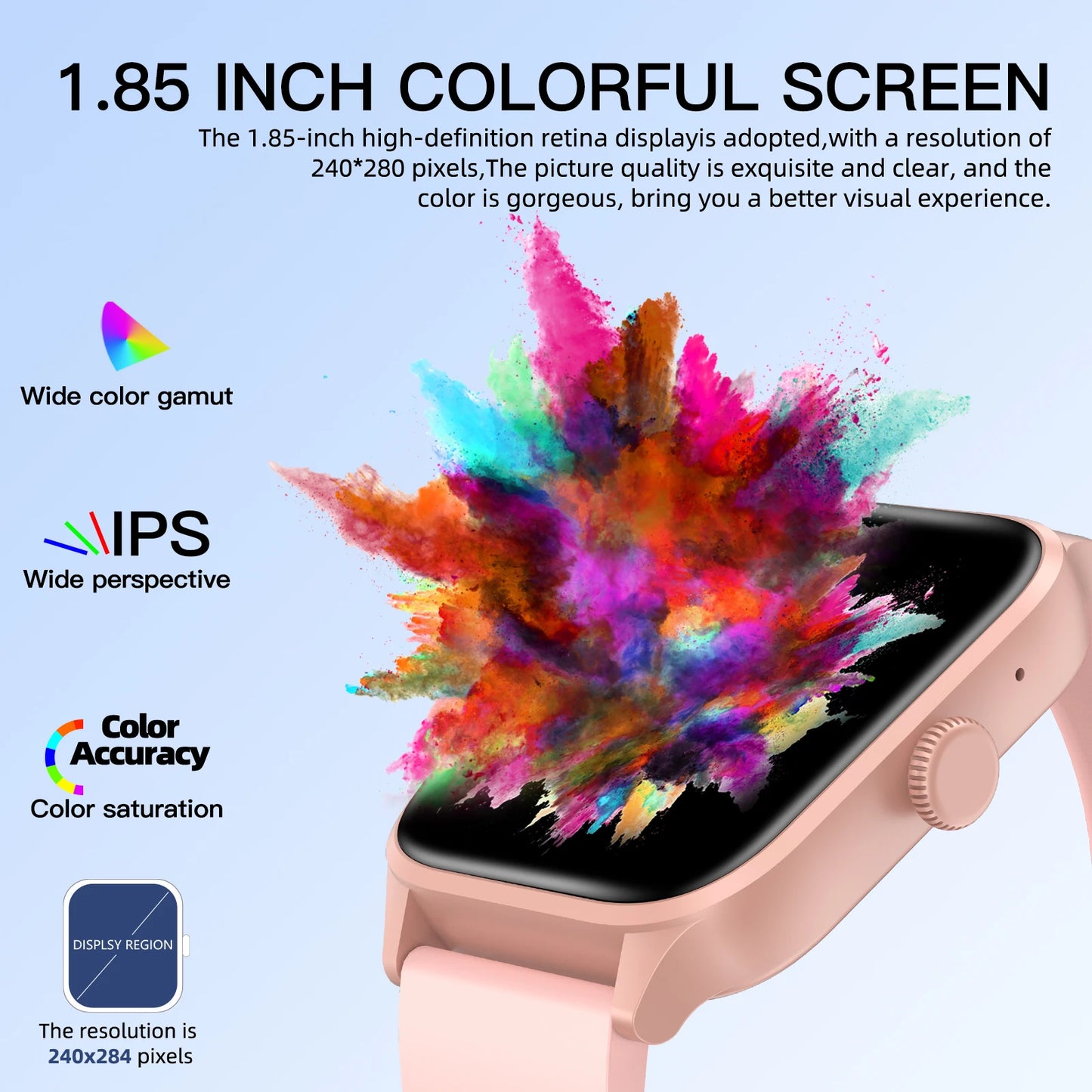 Smart Watch for men women (Answer/Make Calls), 1.85Inch Wireless Calling Smartwatch with Rotary Button, Activity Tracker