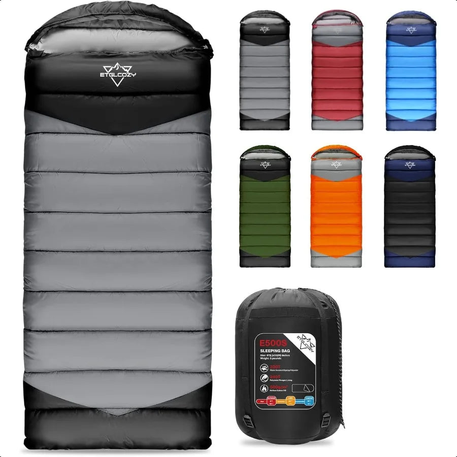 Adult Sleeping Bag All Season Warm Cold Weather Lightweight Backpacking, Large Size