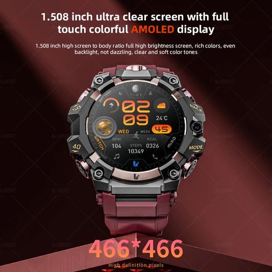 Rugged Sport Android Smart Watch, Phone, Dual Camera Video Calls,  Wifi Fitness 4G Watch, Round Screen