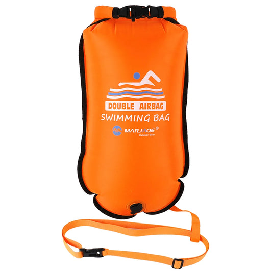20L Inflatable Open Swimming Buoy, Tow Float, Double Air Bag with Waist Belt for Swimming with Storage Bag