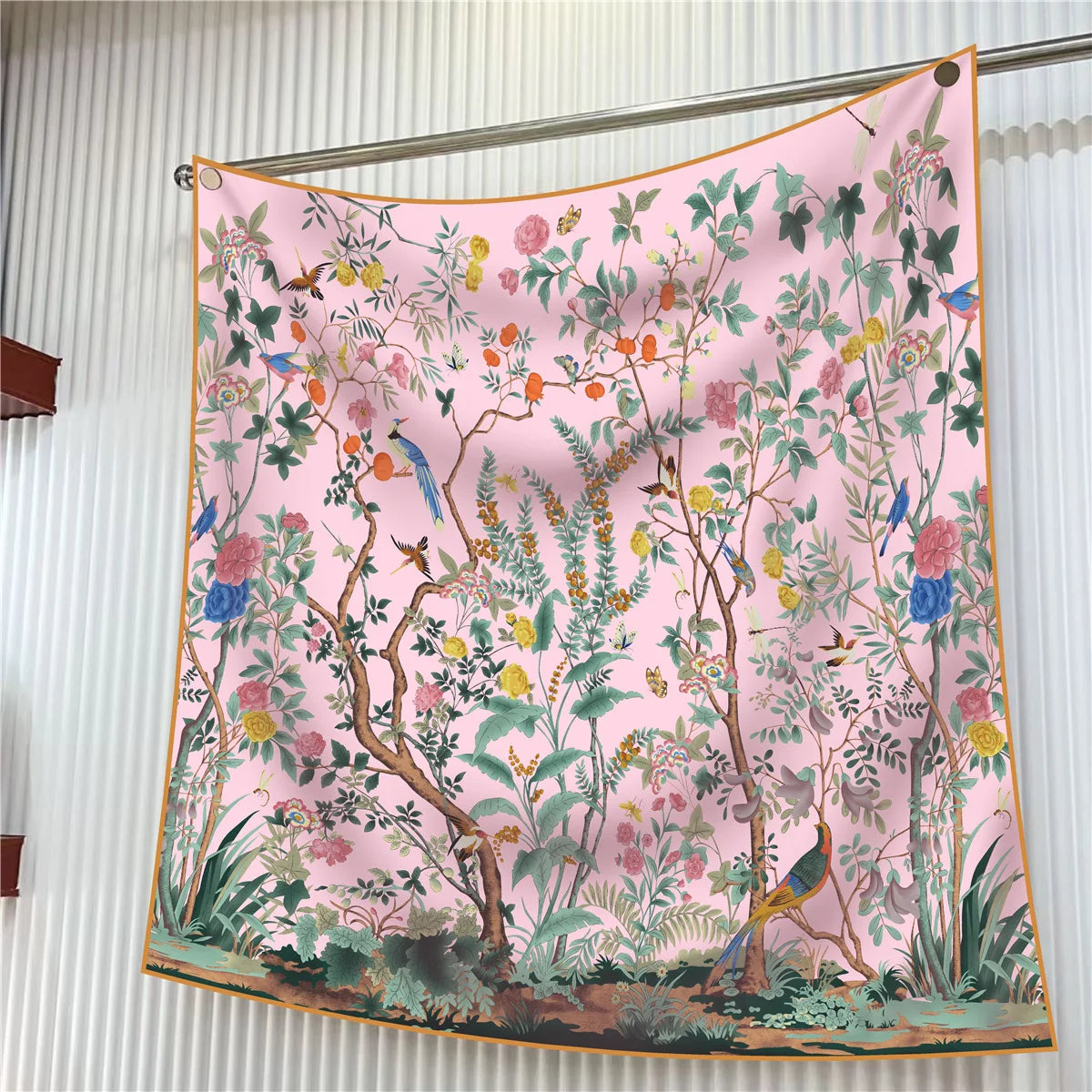 Square Scarf Women Fashion Floral Twill Silk Head Scarf For Lady