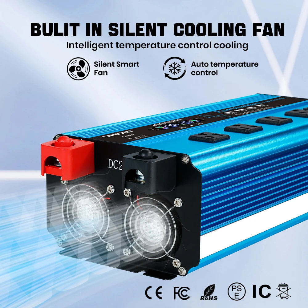 4000W Pure Sine Wave Inverter DC 12v/24v To AC 110v 60HZ Voltage Converter Car Solar Power Inverter