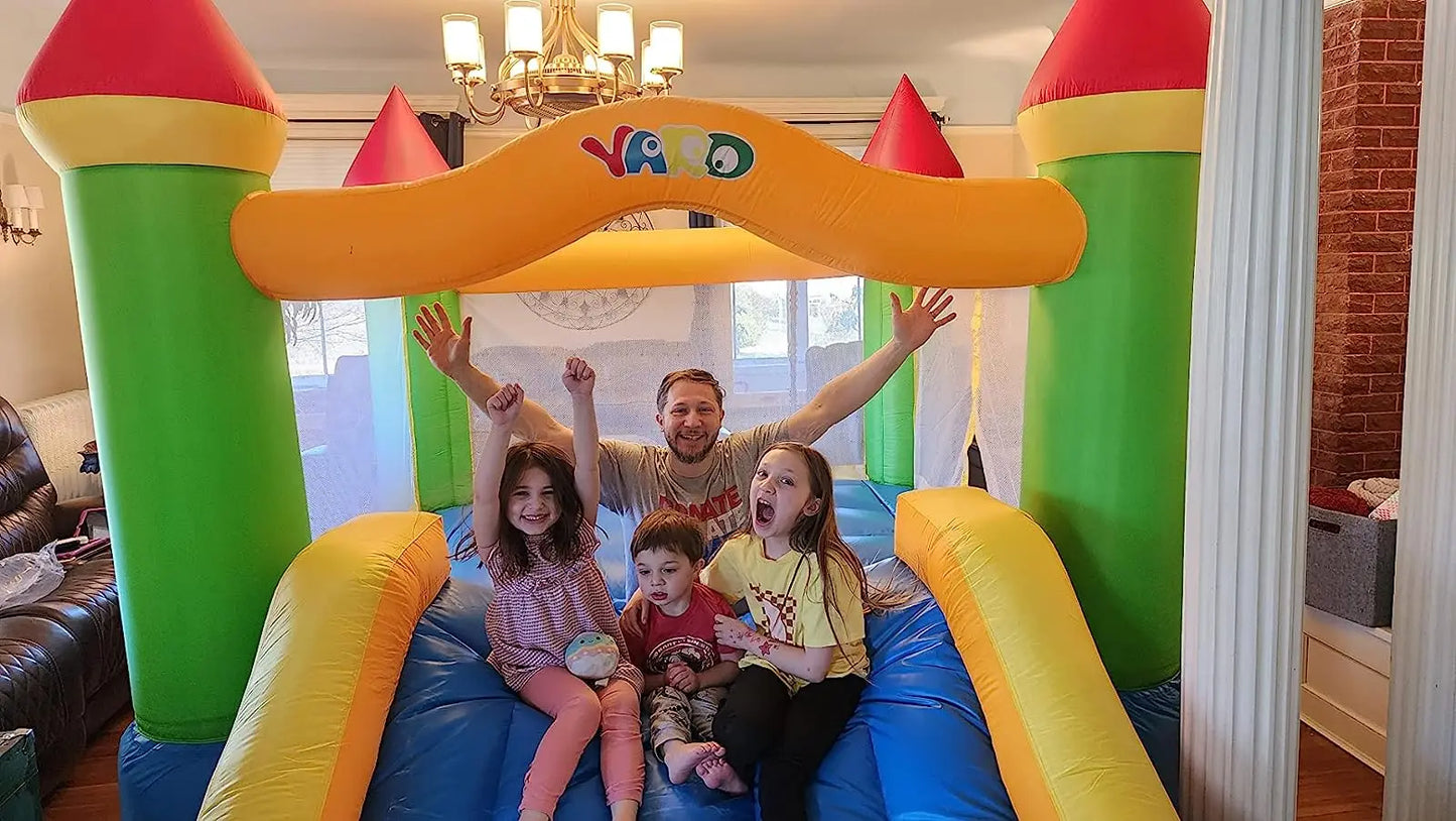 Yard Inflatable Bounce House With Slide, 12*9*8ft Bounce House With Blower For Outdoor Backyard/Indoor