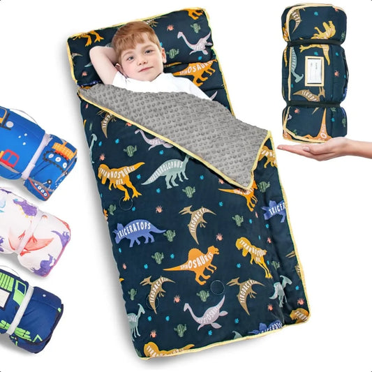 Toddler sleeping Bag with Pillow and Blanket Extra Large 55''x35''  Washable Light Easy to Roll up