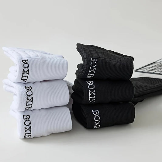 6 pairs of basketball socks, men's thickened towel bottom, middle tube, sweat absorbing and breathable running socks