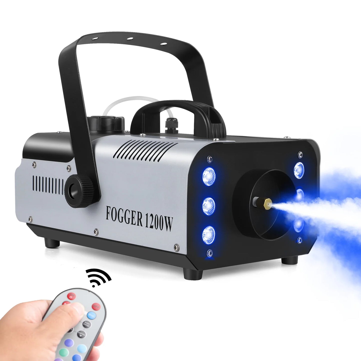 1200W Fog Machine 6LEDs Remote Fogger Colorful Smoke Machine