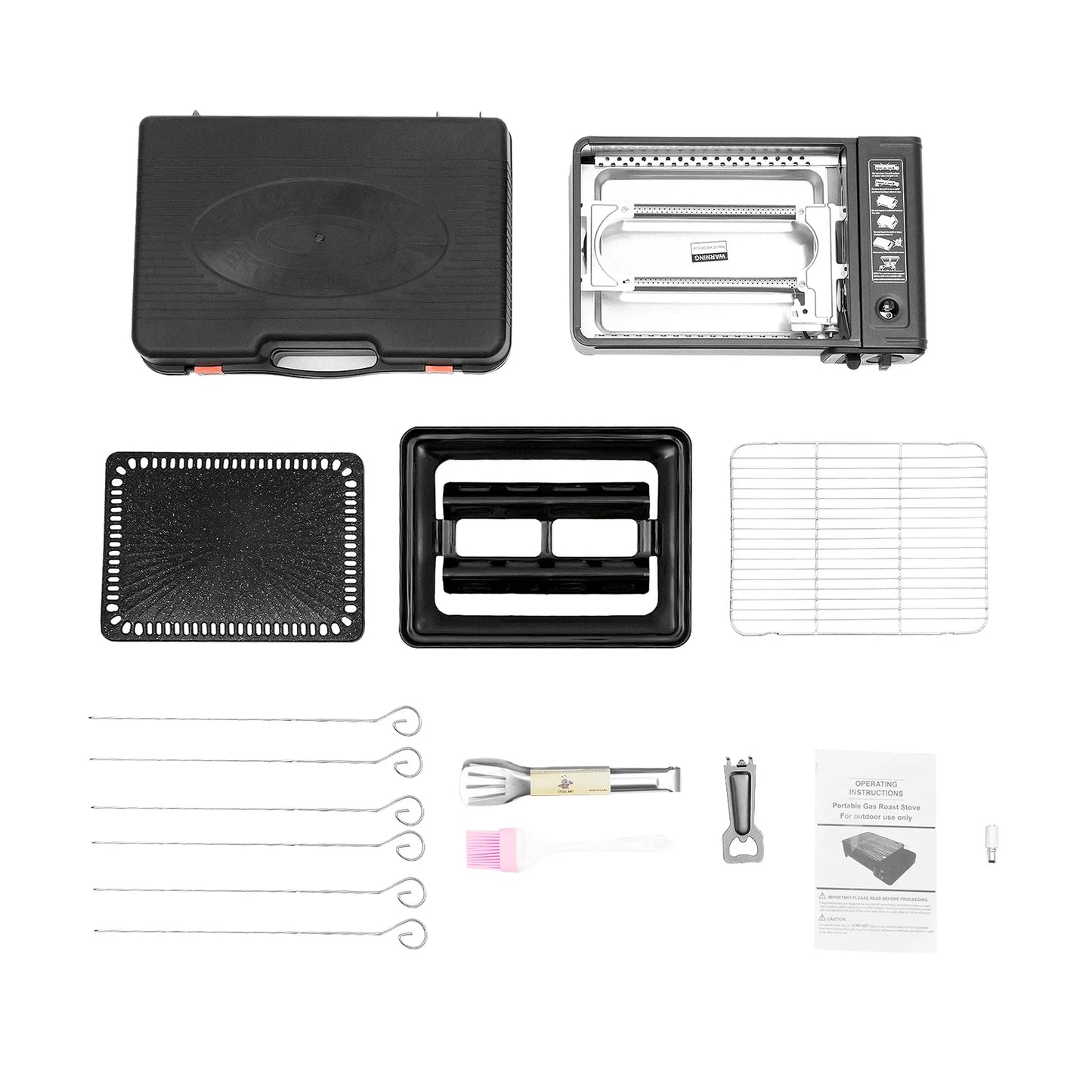Portable Camping Grill Gas Stove Butane Gas For Camping, Traveling, Backyard