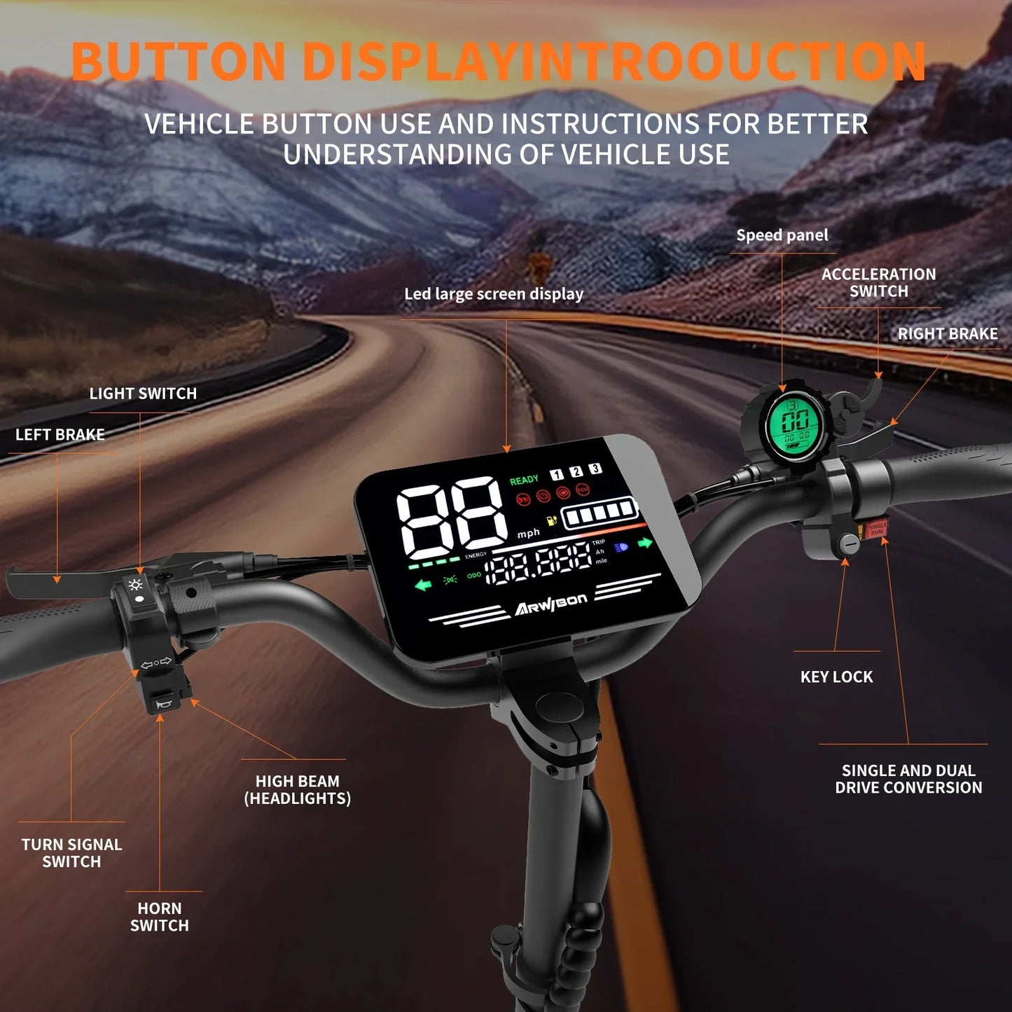 5600W ADULT Electric Scooter Dual Motor Top Speed 46MPH,60V27AH, 11-inch Off-Road Tires Sport Folding Scooter