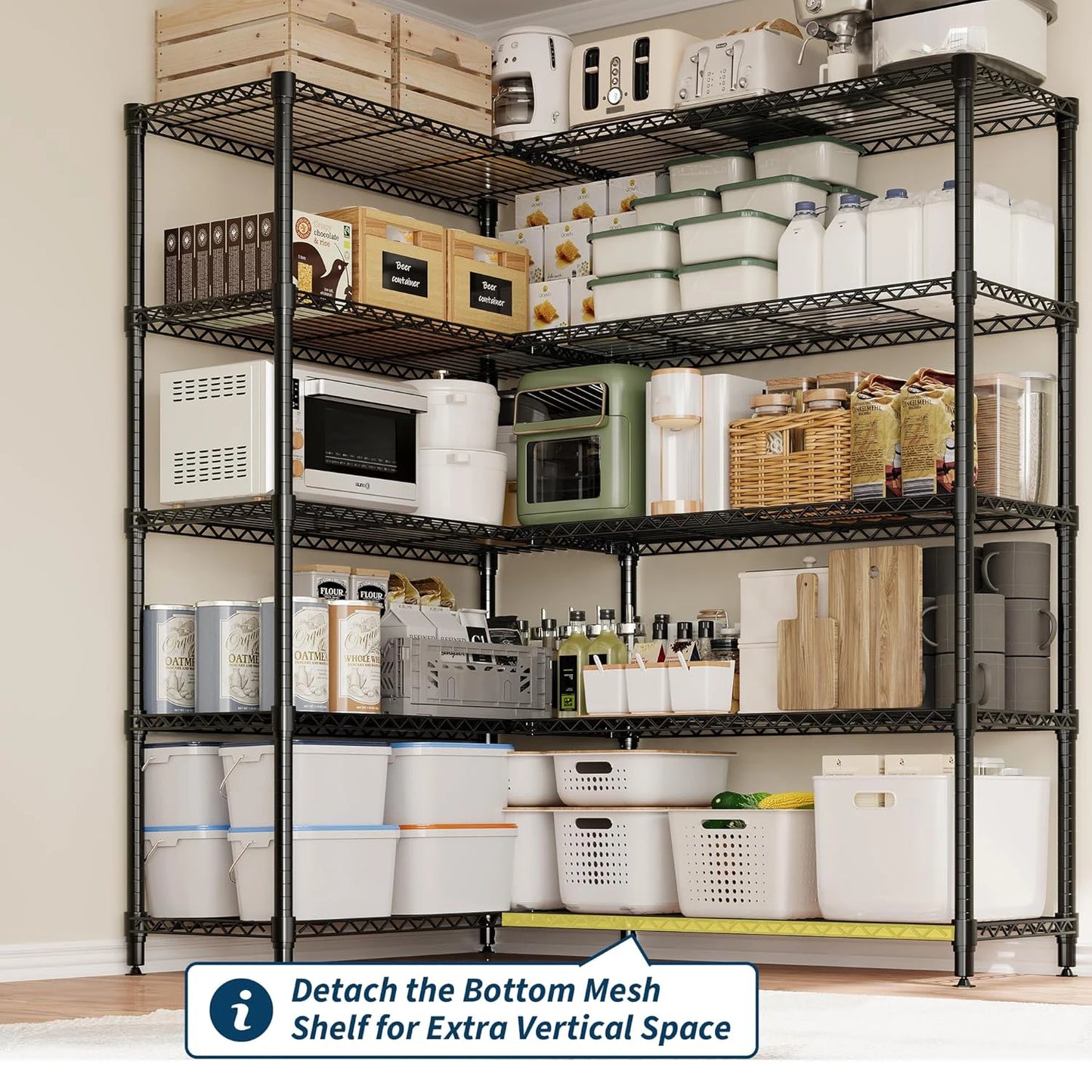 Heavy Duty Storage Shelves 4/5 Tiers Metal Shelving Unit Adjustable Organization